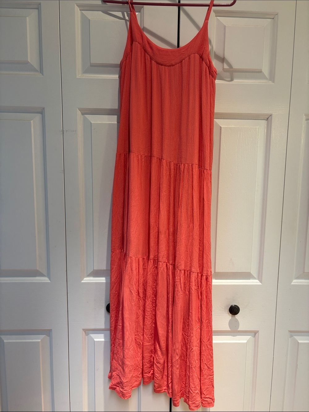 Z Supply Coral Tiered Maxi Dress - Spaghetti Strap Slip